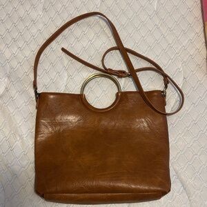 Elegant Brown Leather Shoulder Bag